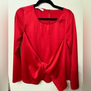 Rinascimento / L / Made in Italy / Vibrant Red Blouse with Twist / Valentine’s